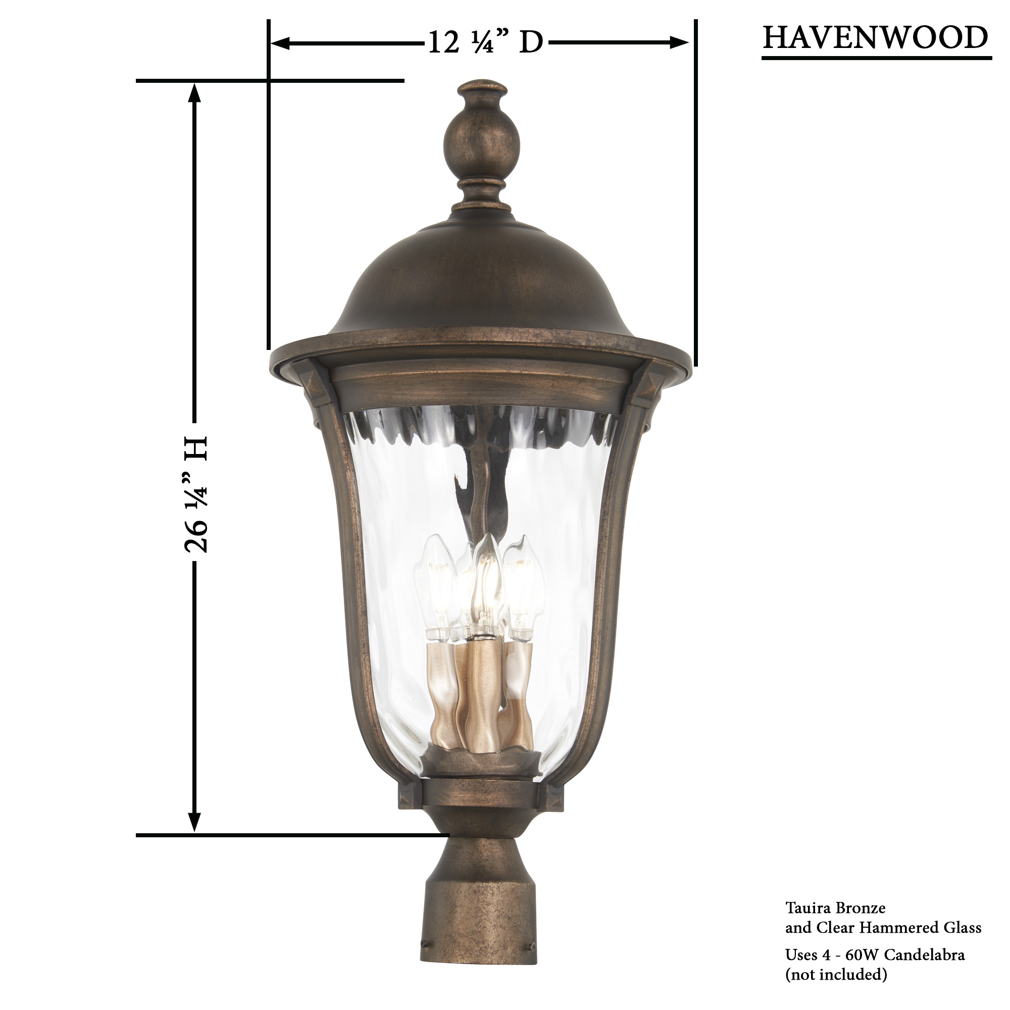 Havenwood - 4 Light Post Mount